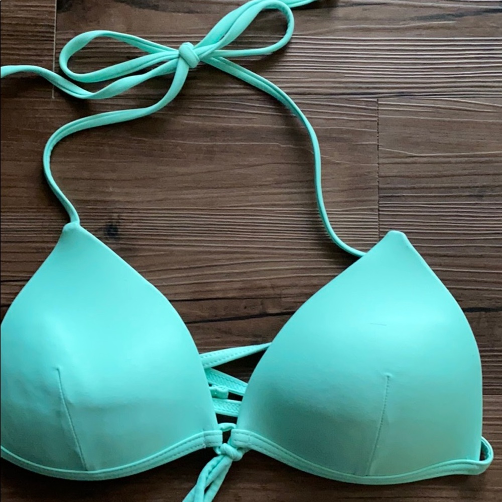 Turquoise push up bikini top